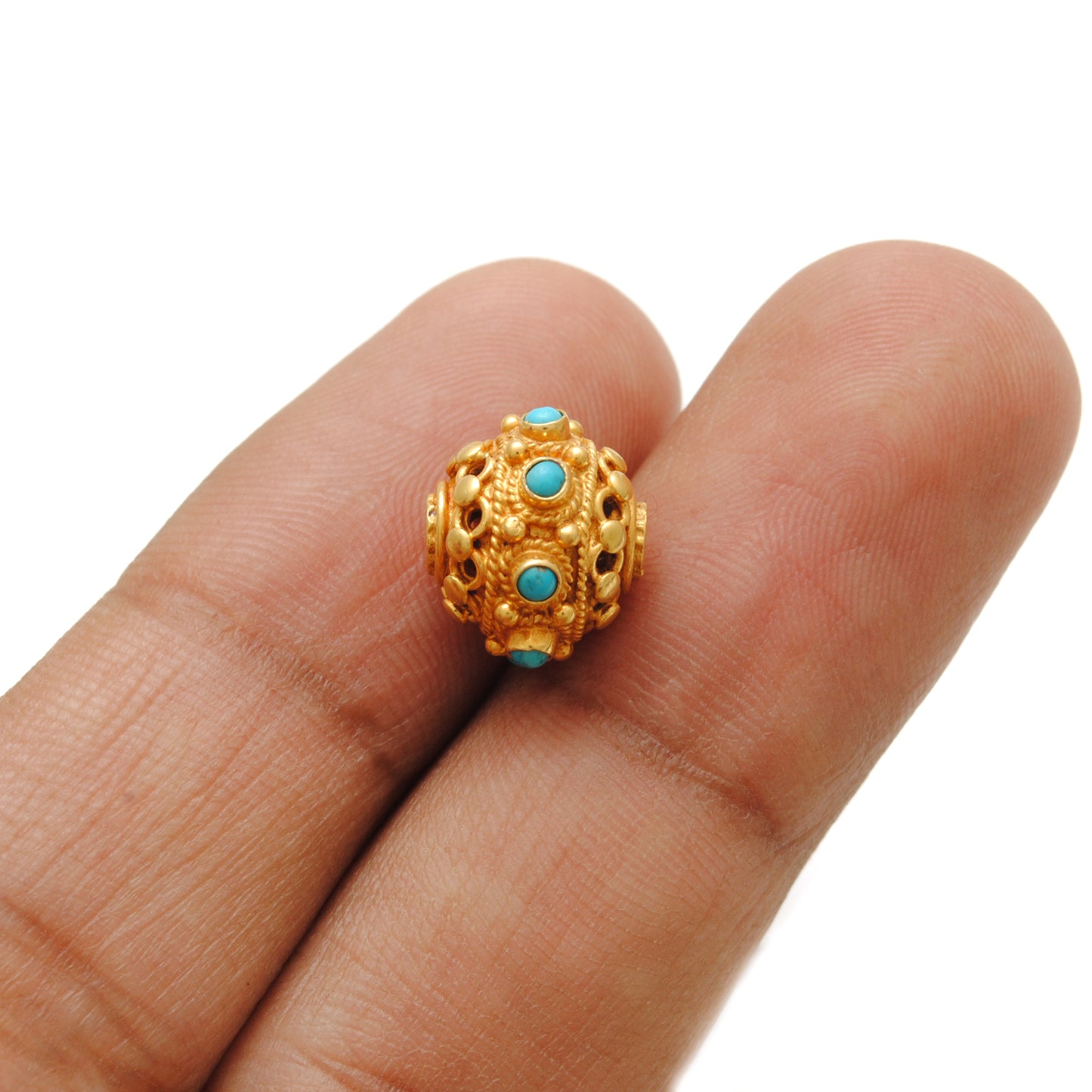18KTT Gold Color Stone Spacer Beads-10 MM