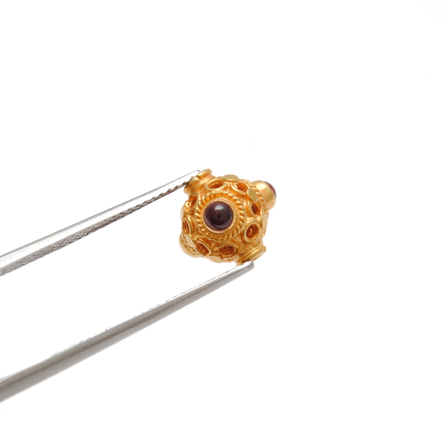 18 Carat Gold Stone Studded fancy Beads 9mm DIY Crafts