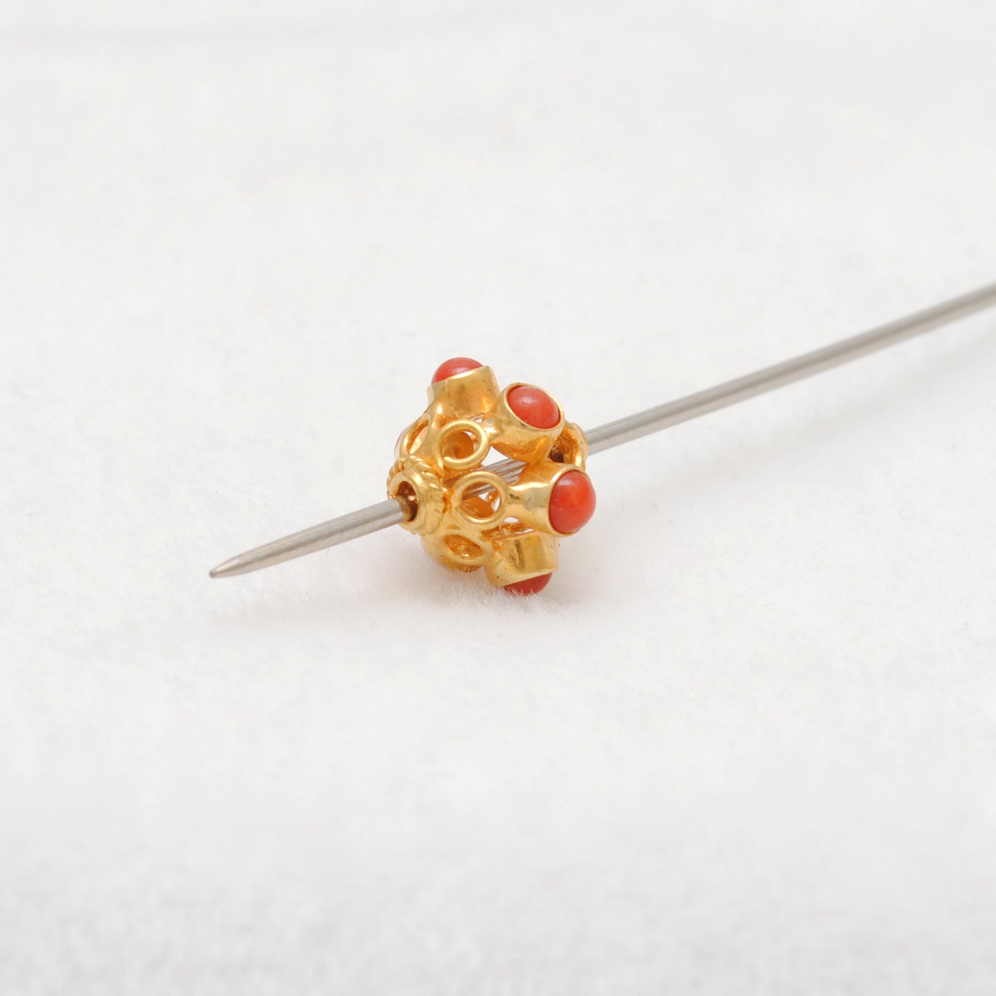 18 Karat Gold Gemstone Round Spacer Beads-10 MM