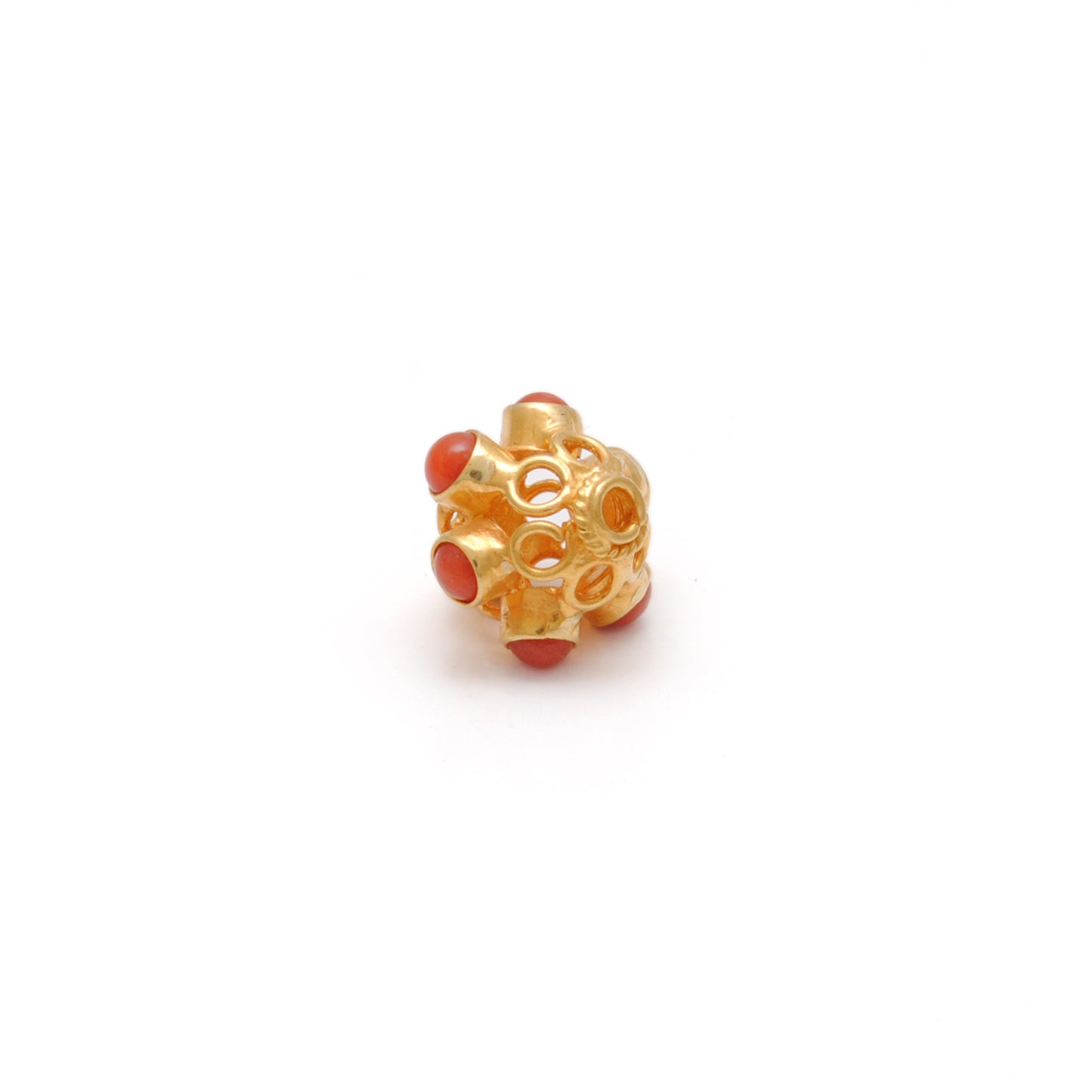 18 Karat Gold Gemstone Round Spacer Beads-10 MM