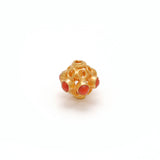 18 Karat Gold Gemstone Round Spacer Beads-10 MM