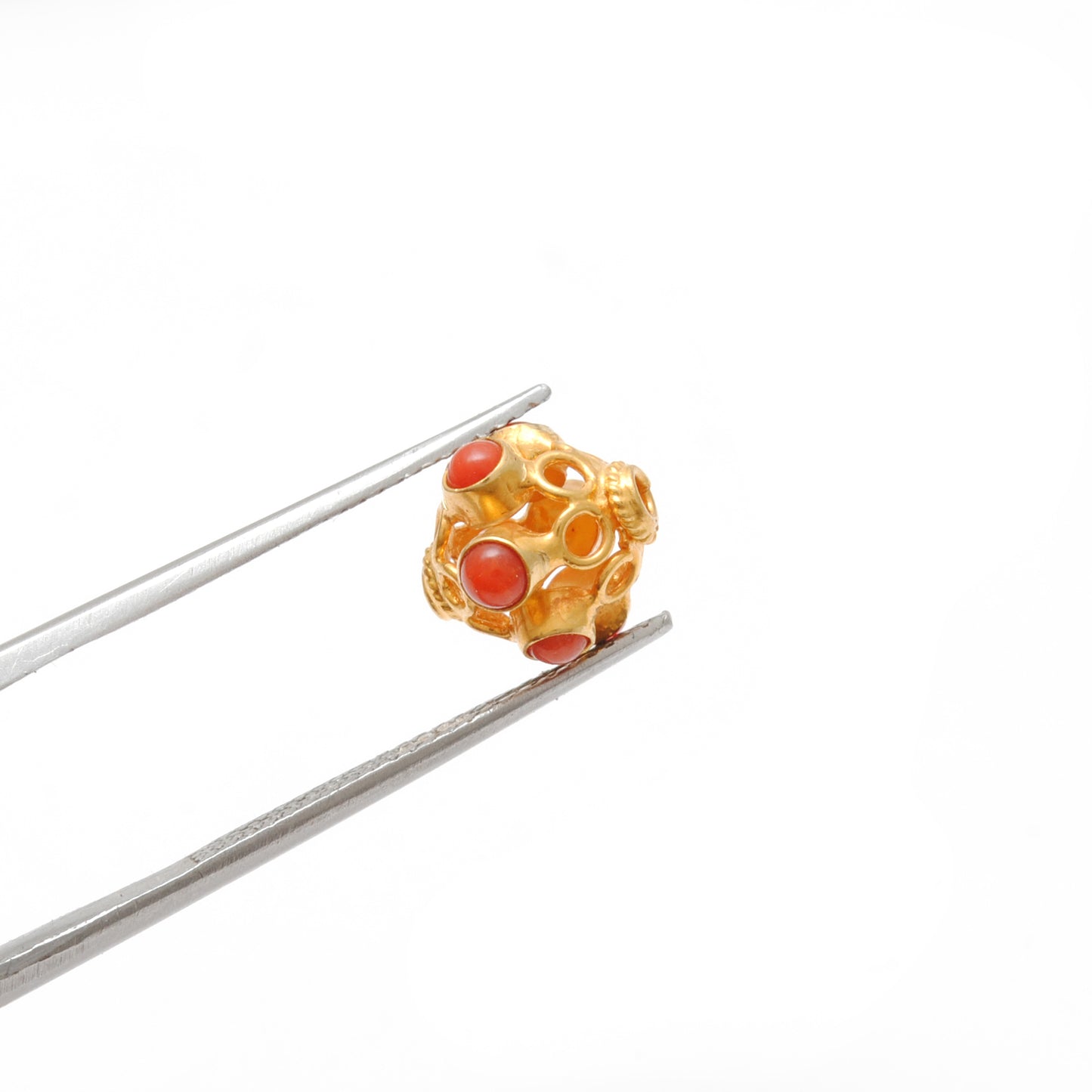 18 Karat Gold Gemstone Round Spacer Beads-10 MM