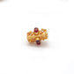 Handmade 18 Karat Yellow Gold Stone Studded Rectangle Gold Spacer Bead Components