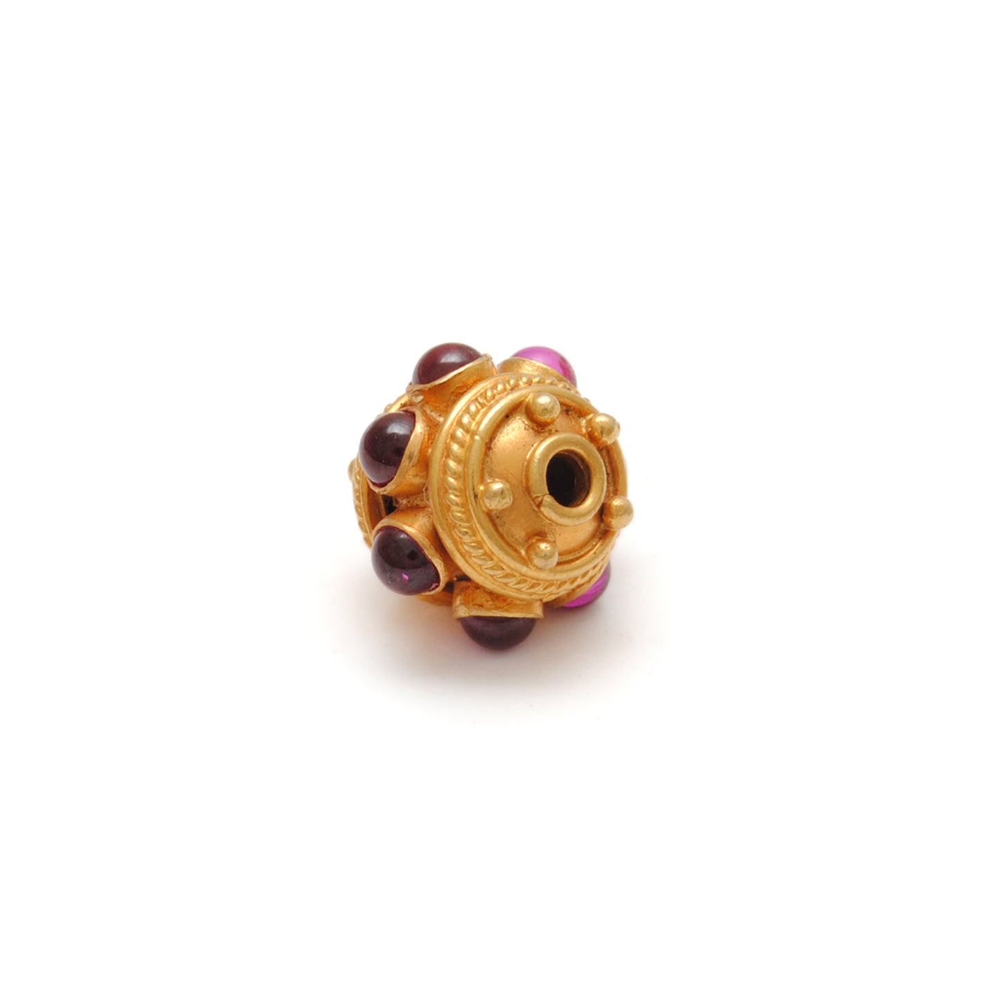 18KTT Gold Ruby Round Spacer Beads 9mm