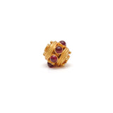 18KTT Gold Ruby Round Spacer Beads 9mm