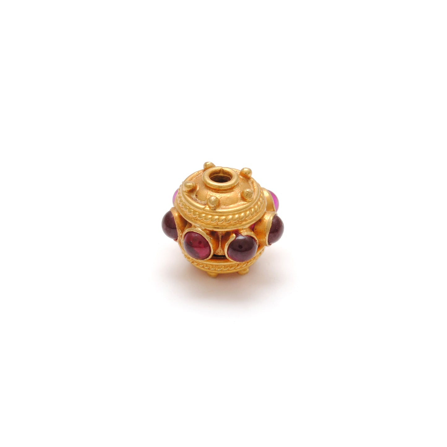 18KTT Gold Ruby Round Spacer Beads 9mm
