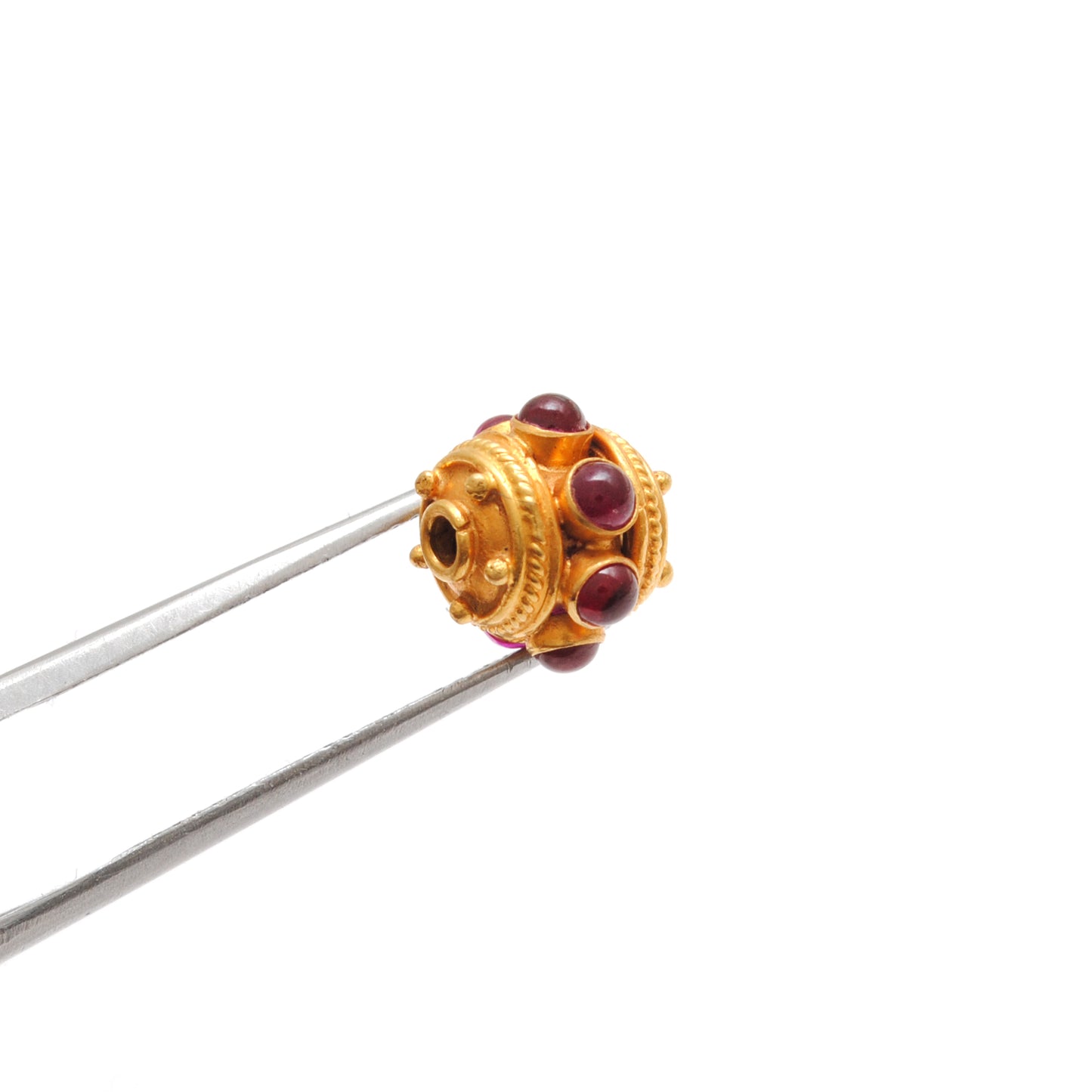 18KTT Gold Ruby Round Spacer Beads 9mm