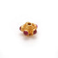 18 Karat Gold Stone Studded Wheel Spacer Beads 6mm