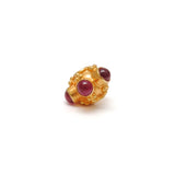 18 Karat Gold Stone Studded Wheel Spacer Beads 6mm