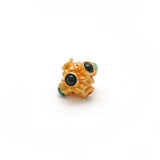18 Karat Gold Stone Studded Wheel Spacer Beads 7mm