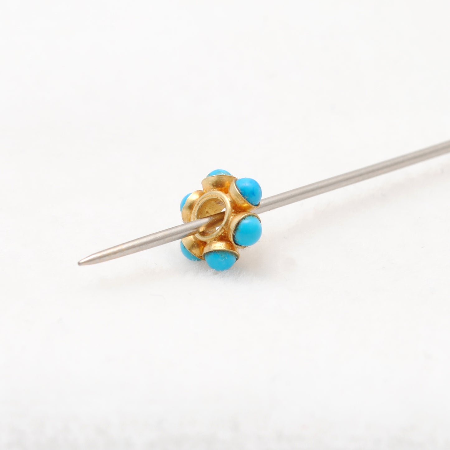 18 Karat Gold Stone Wheel Spacer Bead For Jewelry Use