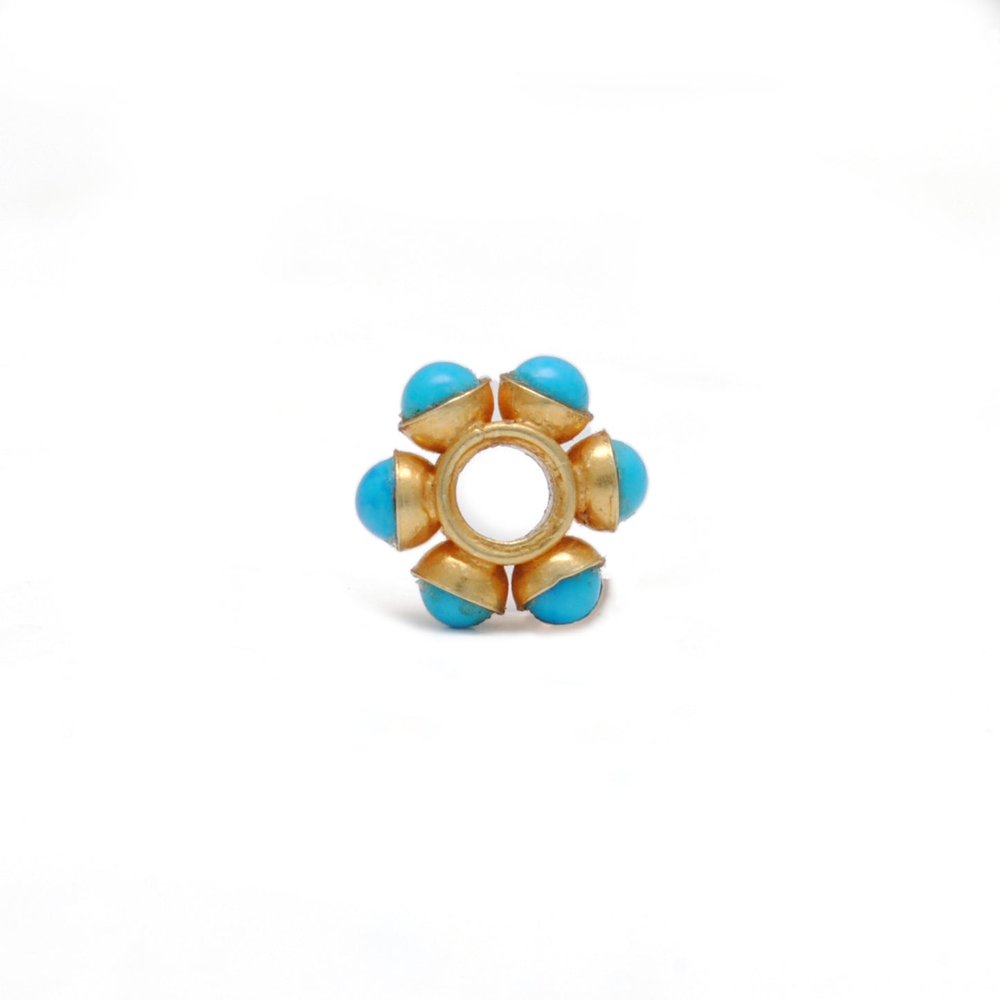 18 Karat Gold Stone Wheel Spacer Bead For Jewelry Use