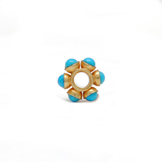 18 Karat Gold Stone Wheel Spacer Bead For Jewelry Use - view 3