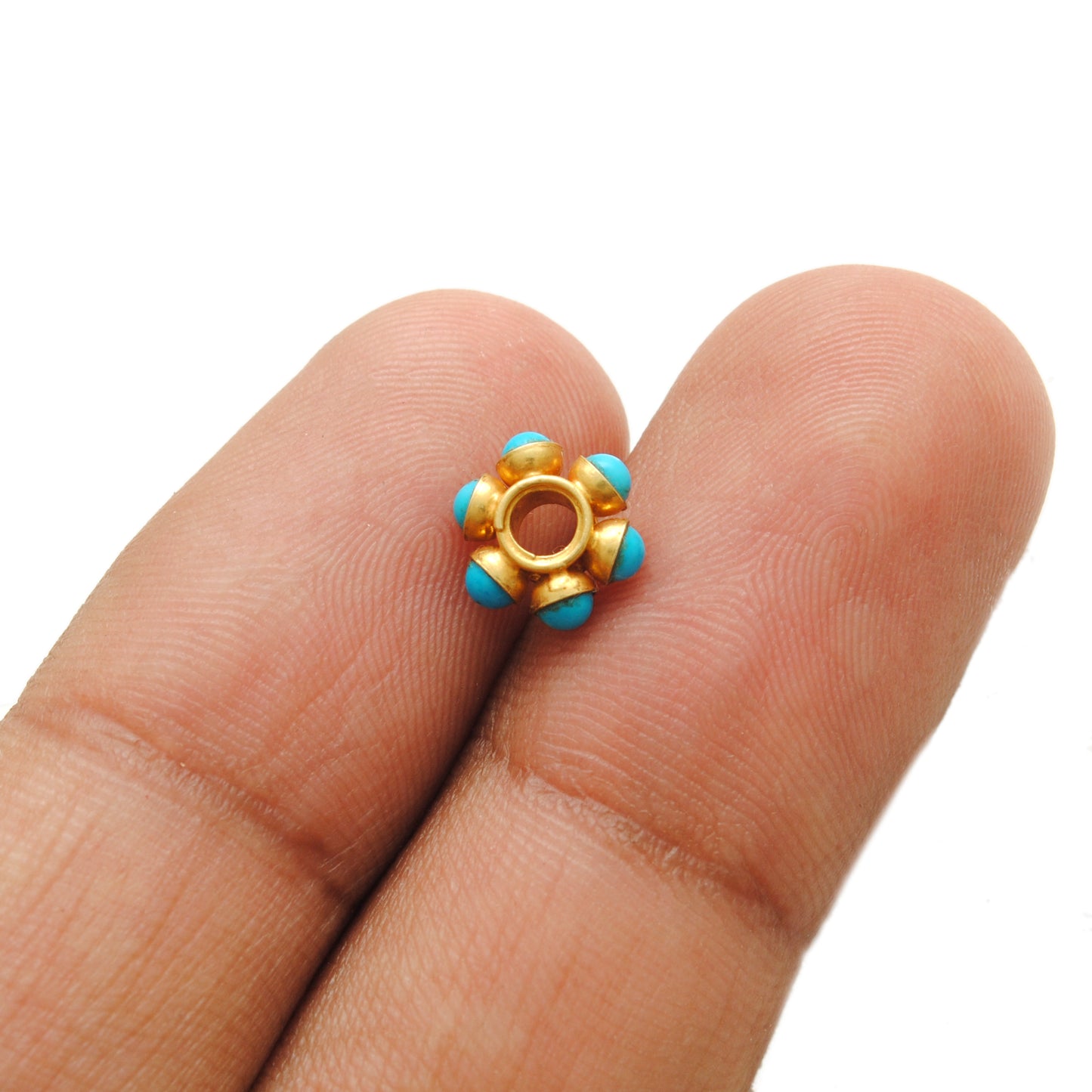 18 Karat Gold Stone Wheel Spacer Bead For Jewelry Use