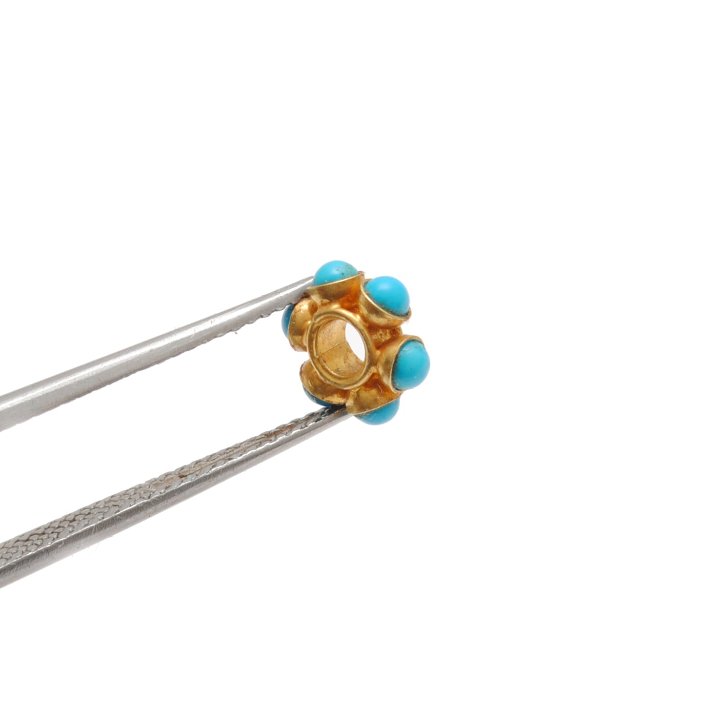 18 Karat Gold Stone Wheel Spacer Bead For Jewelry Use