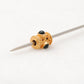 18K Solid Yellow Gold Stone Studded Tube Gold Spacer Bead Components 7x4mm