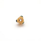 18K Solid Yellow Gold Stone Studded Tube Gold Spacer Bead Components 7x4mm