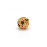 18 Karat Gold Green Stone Studded Rondelle Beads 8mm