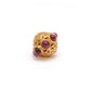 18K Gold Stones Studded Rondelle Beads
