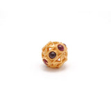 18 Karat Gold Studded Stone Rondelle Beads 8mm Findings
