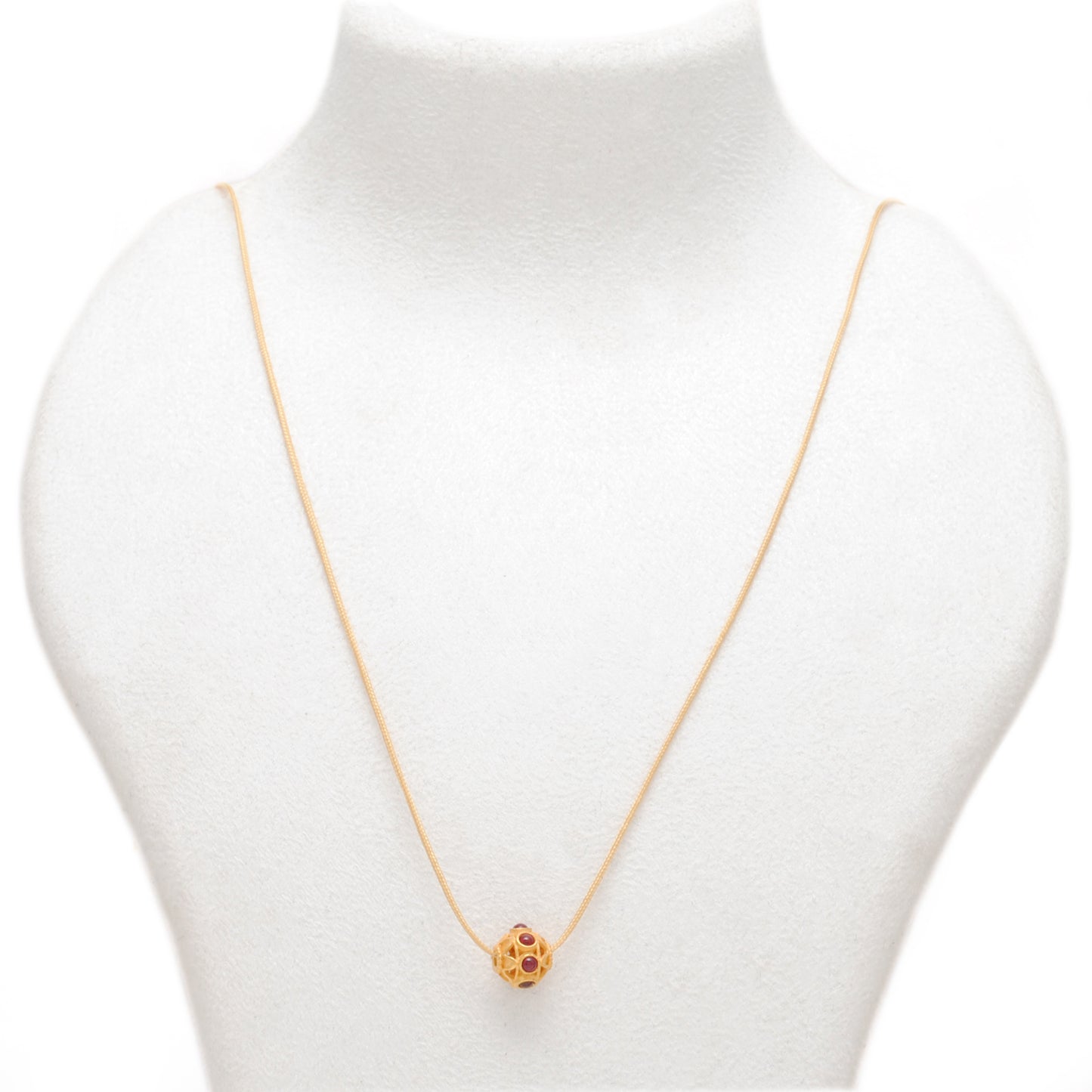 18 Karat Gold Studded Stone Rondelle Beads 8mm Findings