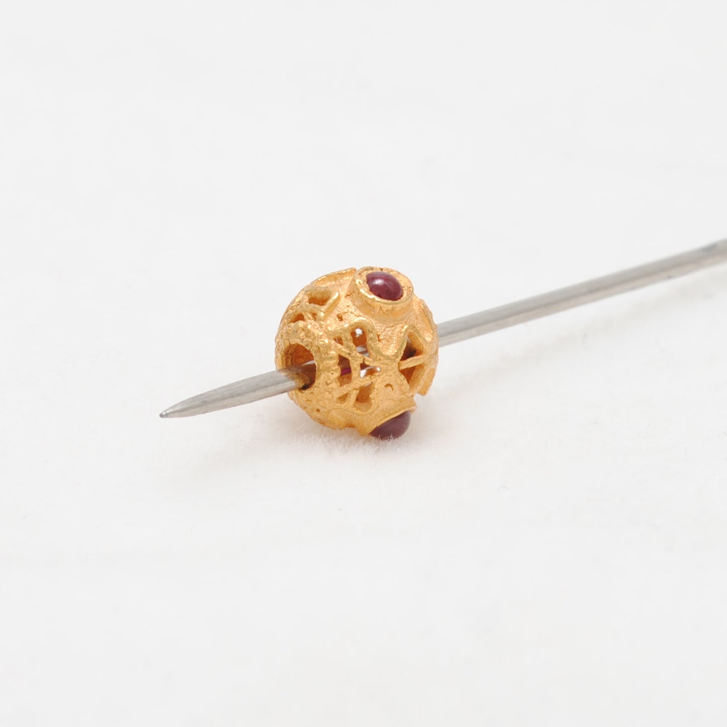 18K Gold Rondelle Stone Bead For Jewelry Findings 7mm