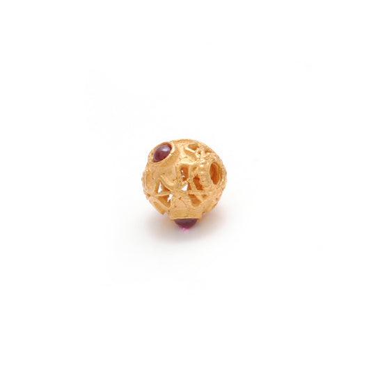 18K Gold Rondelle Stone Bead For Jewelry Findings 7mm