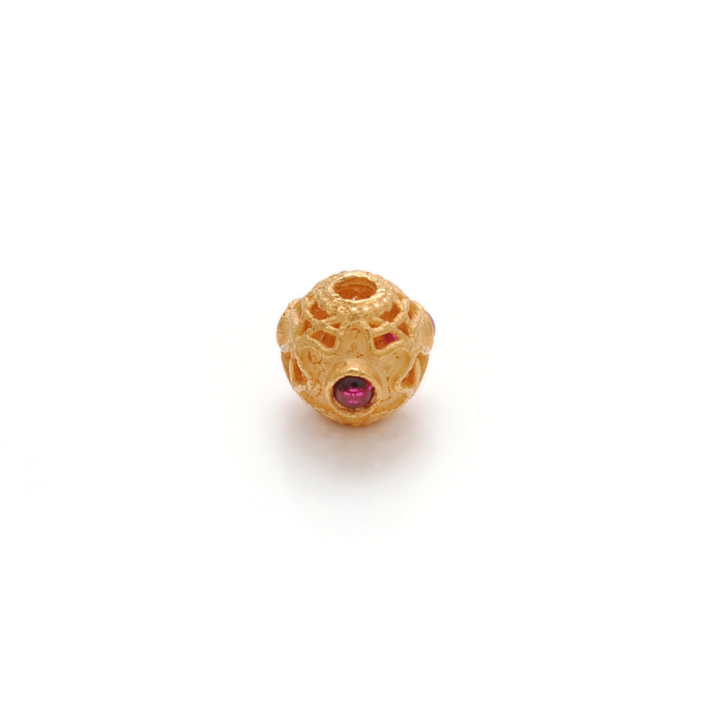 18K Gold Rondelle Stone Bead For Jewelry Findings 7mm