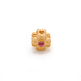 18KTT Gold Unique Studded Stone Spacer Beads Findings 7mm