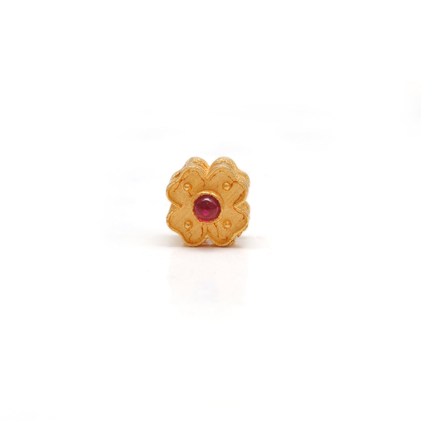 18KTT Gold Unique Studded Stone Spacer Beads Findings 7mm