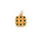 18k Yellow Gold Stone Studded Cushion Charm Pendent 15mm