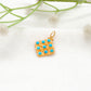 14mm Solid 18k Gold Cushion Pendant Blue Stone