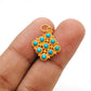 14mm Solid 18k Gold Cushion Pendant Blue Stone