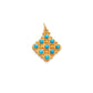 14mm Solid 18k Gold Cushion Pendant Blue Stone