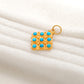14mm Solid 18k Gold Cushion Pendant Blue Stone