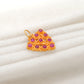 18K Solid Yellow Gold Stone Studded Triangle Pendant