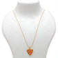 18K Solid Yellow Gold Stone Studded Triangle Pendant