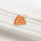 18K Solid Yellow Gold Stone Studded Triangle Pendant