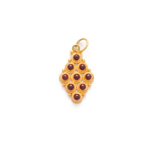18k Yellow Gold Marquise Style Pendant With Stone Jewelry