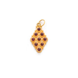18k Yellow Gold Marquise Style Pendant With Stone Jewelry