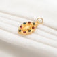 18k Solid Yellow Gold Multi-Gemstone Oval Pendant