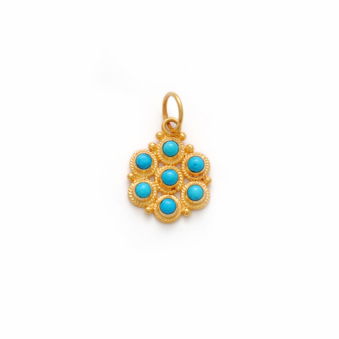 Antique Style 18k Yellow Gold Pendant With Stone