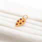 18k Yellow Gold Fancy Stone Studded Charm Pendant 15mm