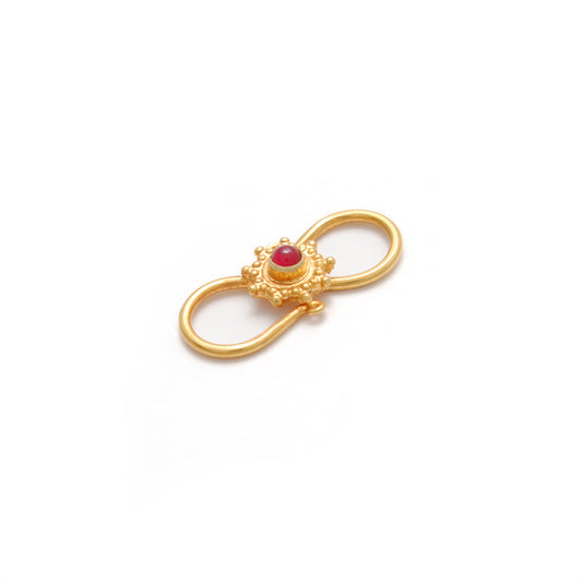 18KT Gold Gem Studded S Jewelry Clasp 18mm