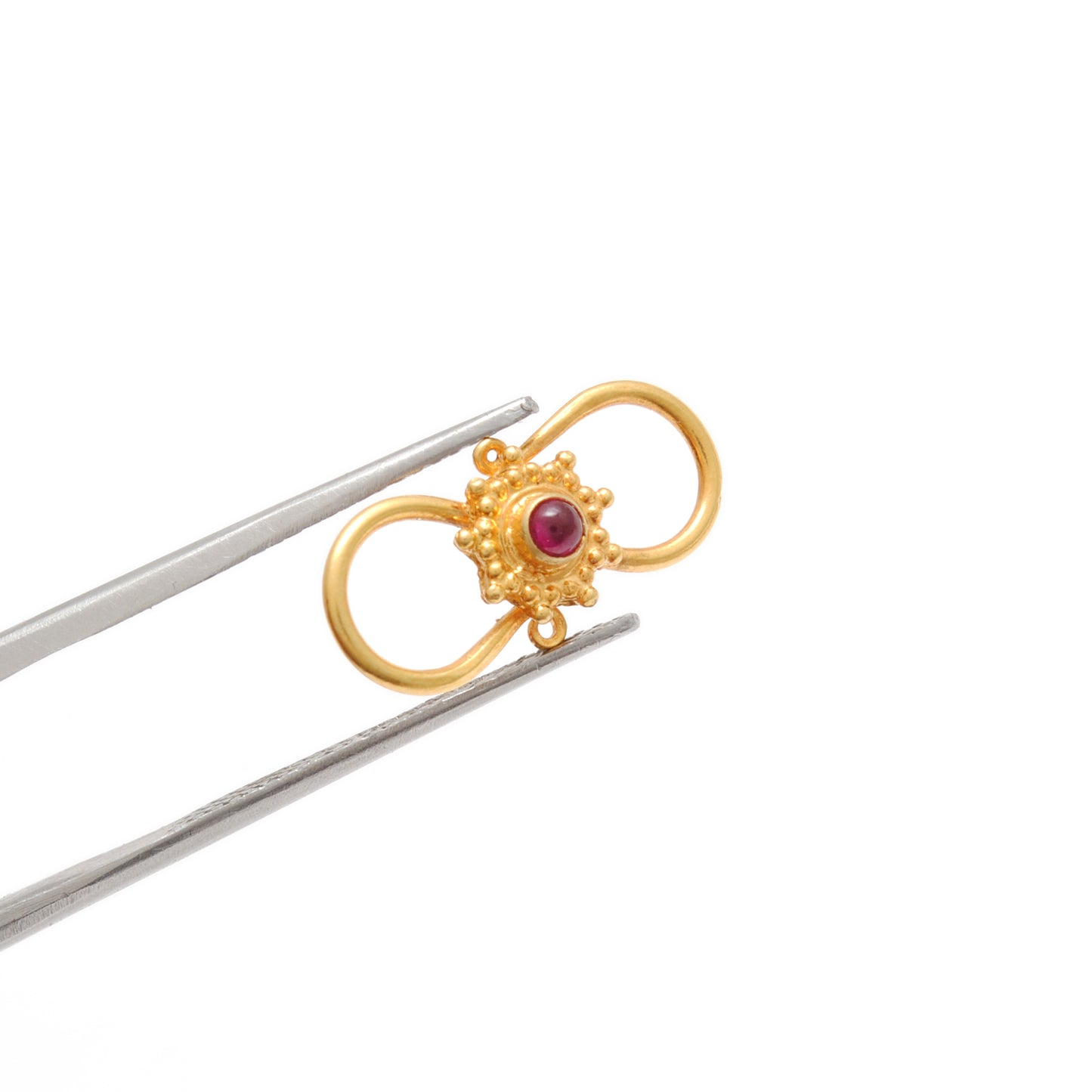 18KT Gold Gem Studded S Jewelry Clasp 18mm