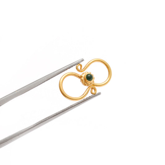 18KT Gold Antique Gem S-Clasp Jewelry Findings 16mm - view 3