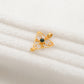 18k Solid Yellow Gold Stone Studded Triangle Charm 12x11mm