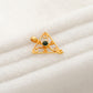 18k Solid Yellow Gold Stone Studded Triangle Charm 12x11mm