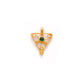 18k Solid Yellow Gold Stone Studded Triangle Charm 12x11mm