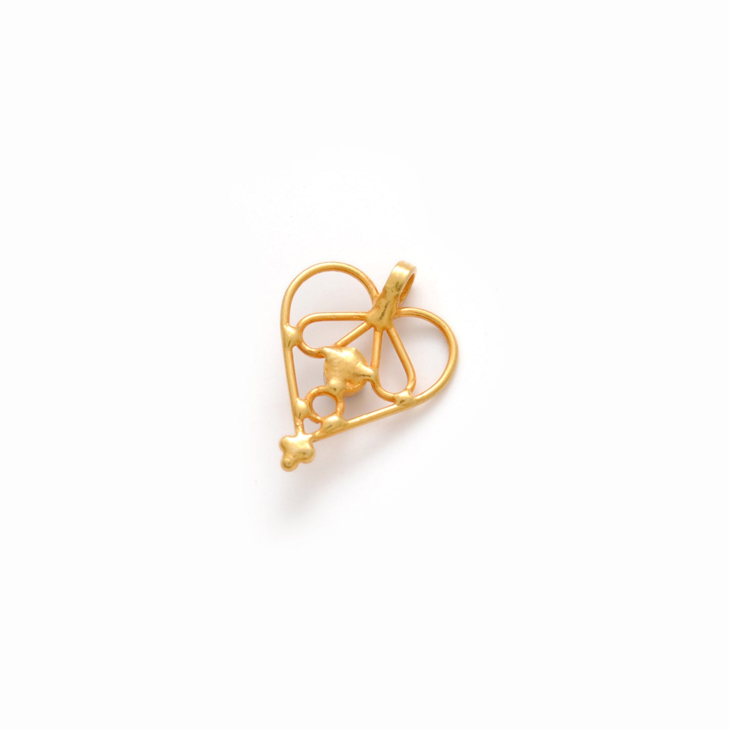 Love Heart Charm 18k Gold Pendant